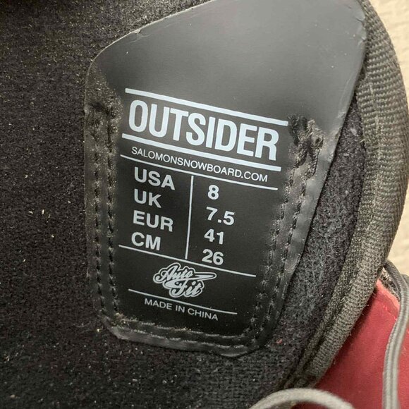 Salomon "The Outsider" Snowboard Boots - Burgundy/Black - Size 8 - Picture 9 of 9